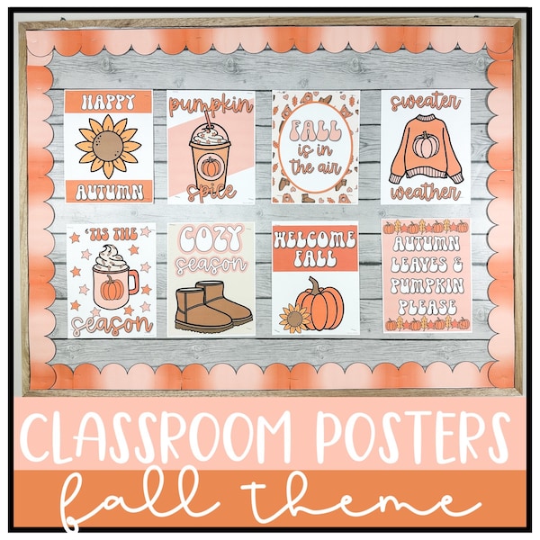 Affiches de classe d’automne, décor de classe