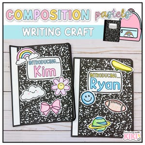 Cuaderno de composición Actividad de regreso a clases Escritura / Primer día de clases / Manualidad / Indicación