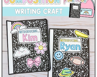 Composition Notebook Back To School Activity Writing | First Day of School | Craft | Prompt