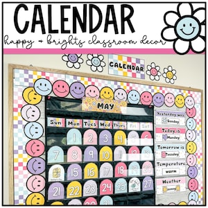 Happy Brights-kalender | Zakdiagram | Helder klaslokaaldecor