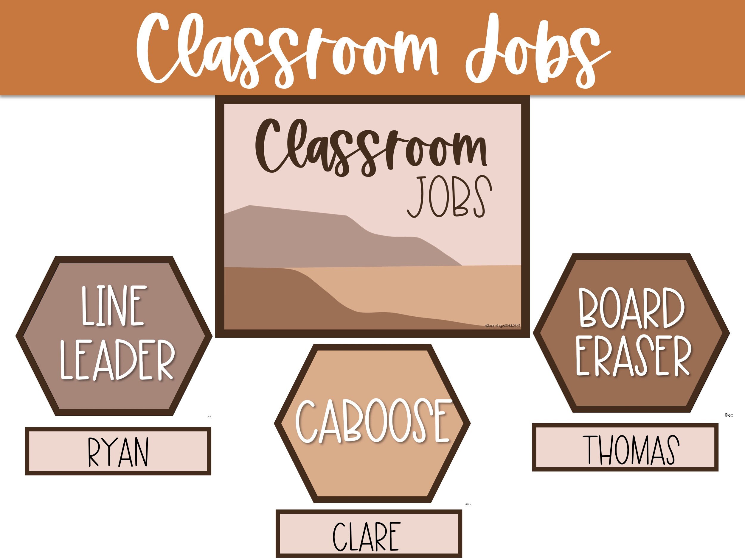 MODERN BOHO Classroom Jobs Desert Neutrals Classroom Decor Etsy