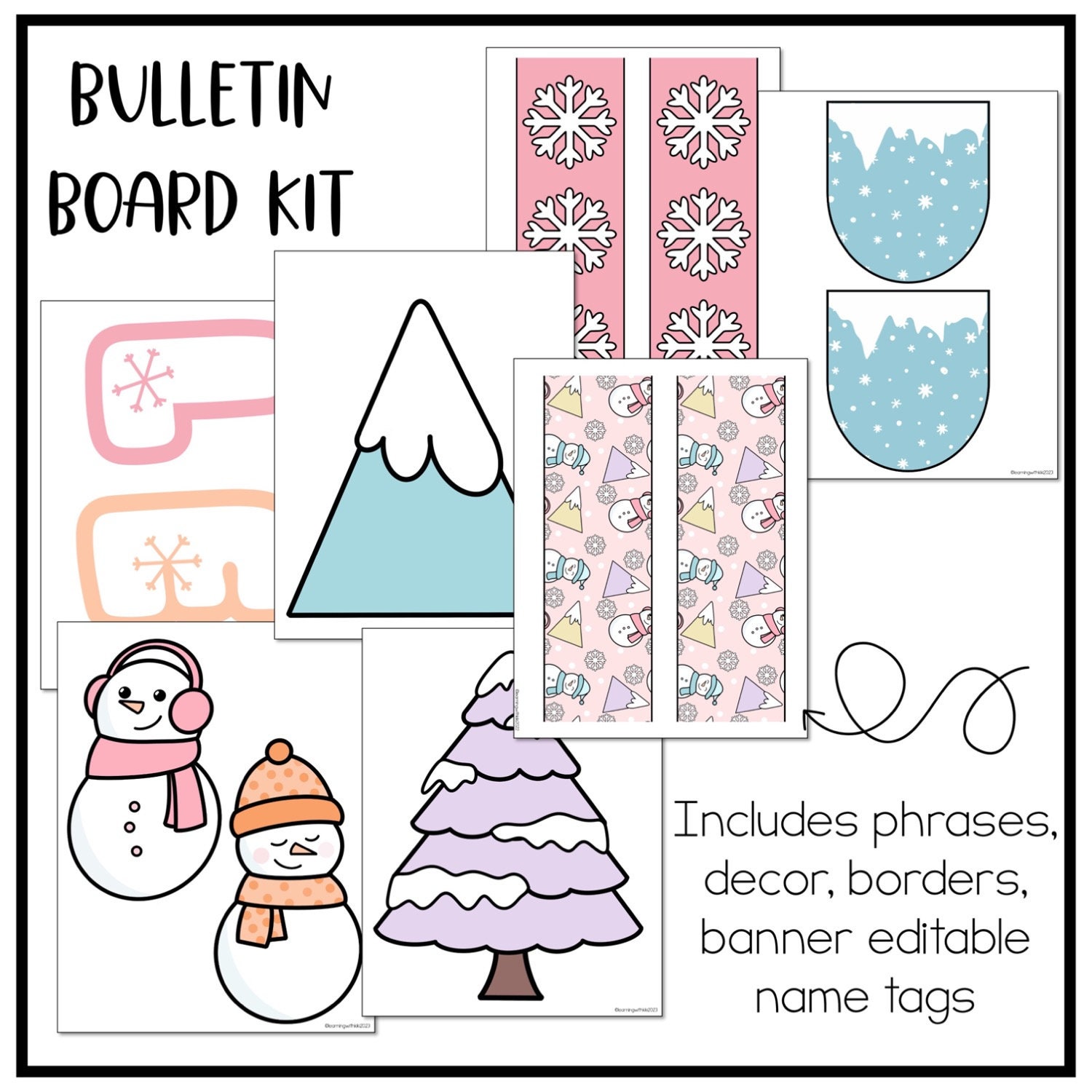 Winter Bulletin Board Kit, Classroom Decor, Snowman - Etsy