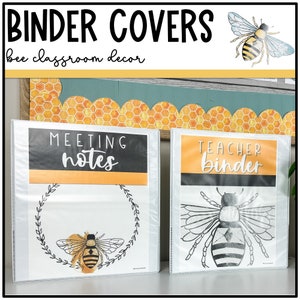 Bee Binder Covers | Editable | Bee and Eucalyptus Classroom Decor