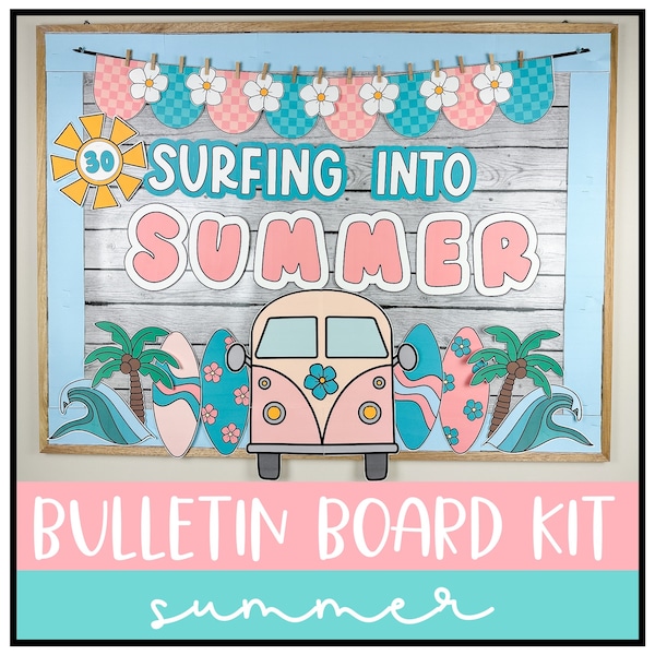 Summer Bulletin Board Kit  | Classroom Decor | Retro | Countdown to Summer