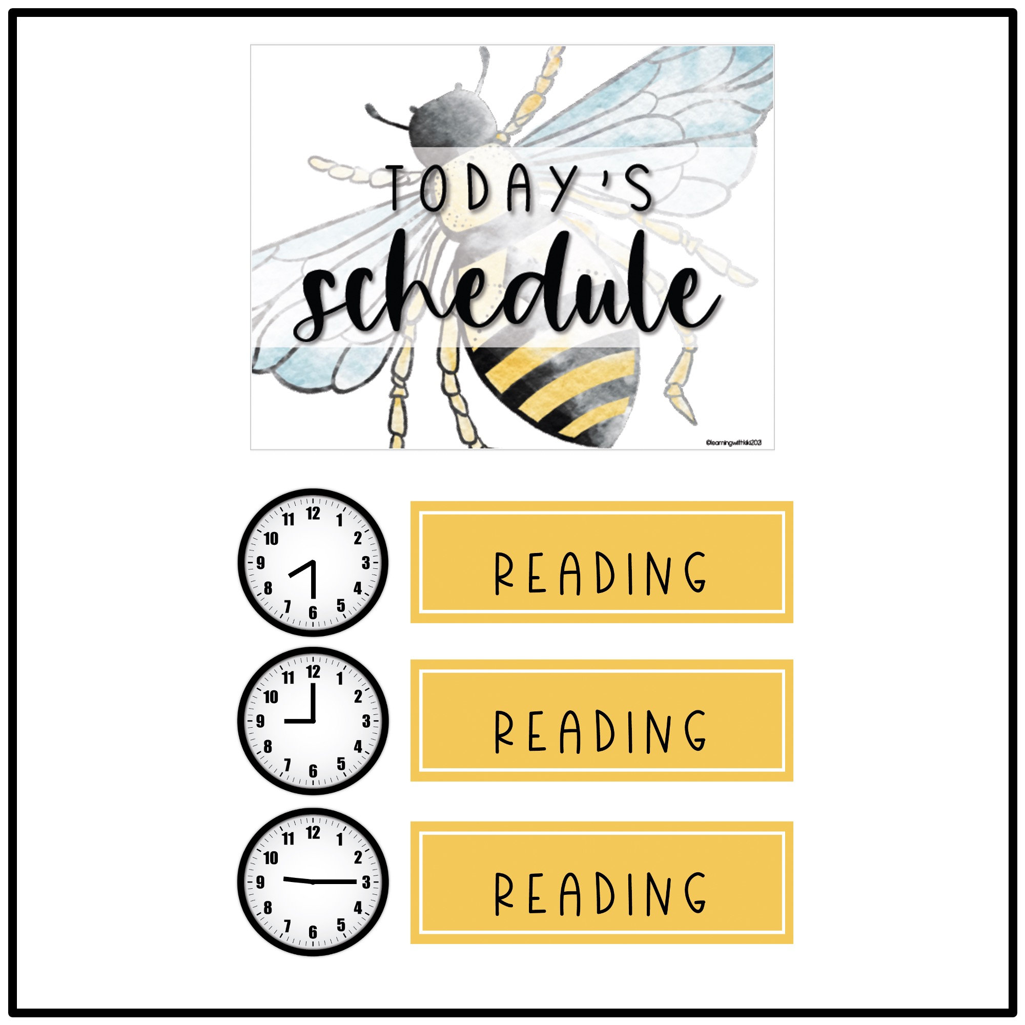 Bee Classroom Decor | Schedule - Etsy