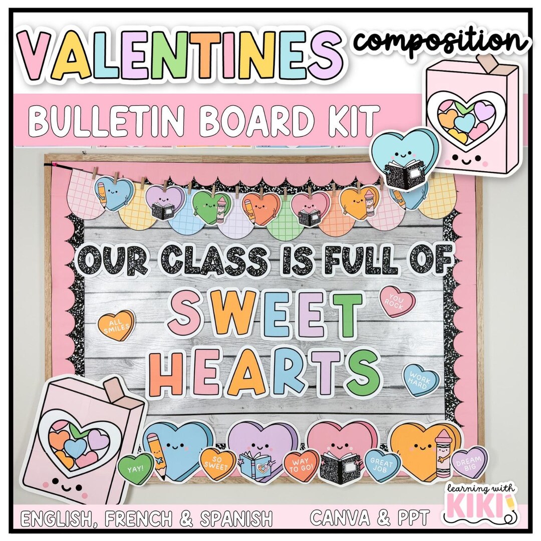 Valentine's Day Bulletin Board Kit | Composition Notebook Decor ...