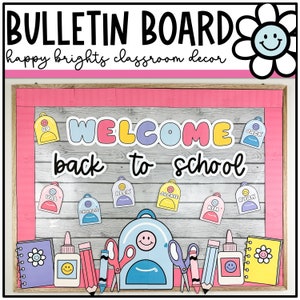 Back to School Bulletin Board, Bright Classroom Decor