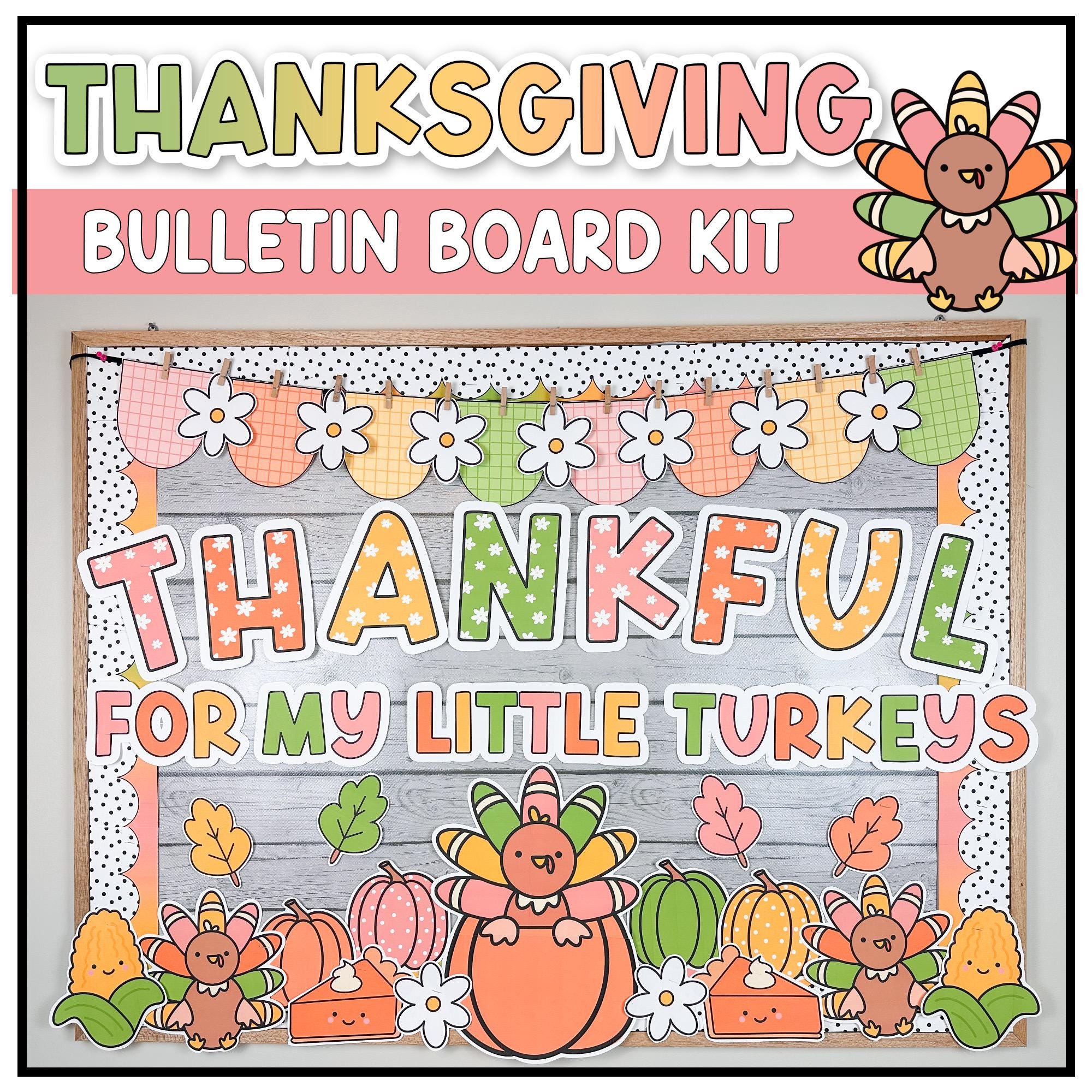 Thanksgiving Bulletin Board Kit, Classroom Decor, November Bulletin ...