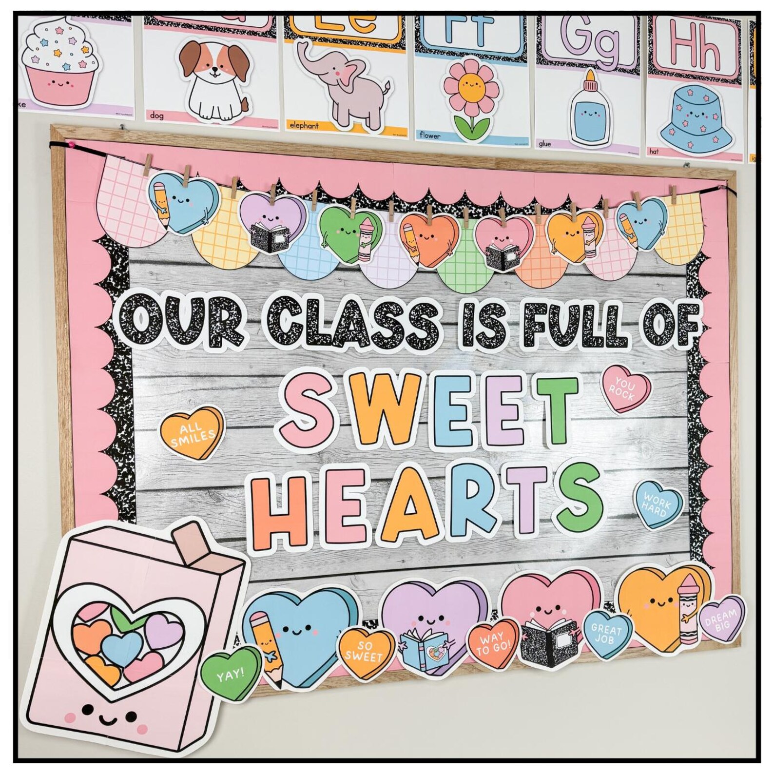 Valentine's Day Bulletin Board Kit | Composition Notebook Decor ...