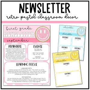 Retro Pastel Classroom Newsletter | Happy
