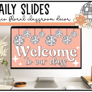 Retro Groovy Powerpoint and Google Slides™ Templates for Teachers with Timers, Disco