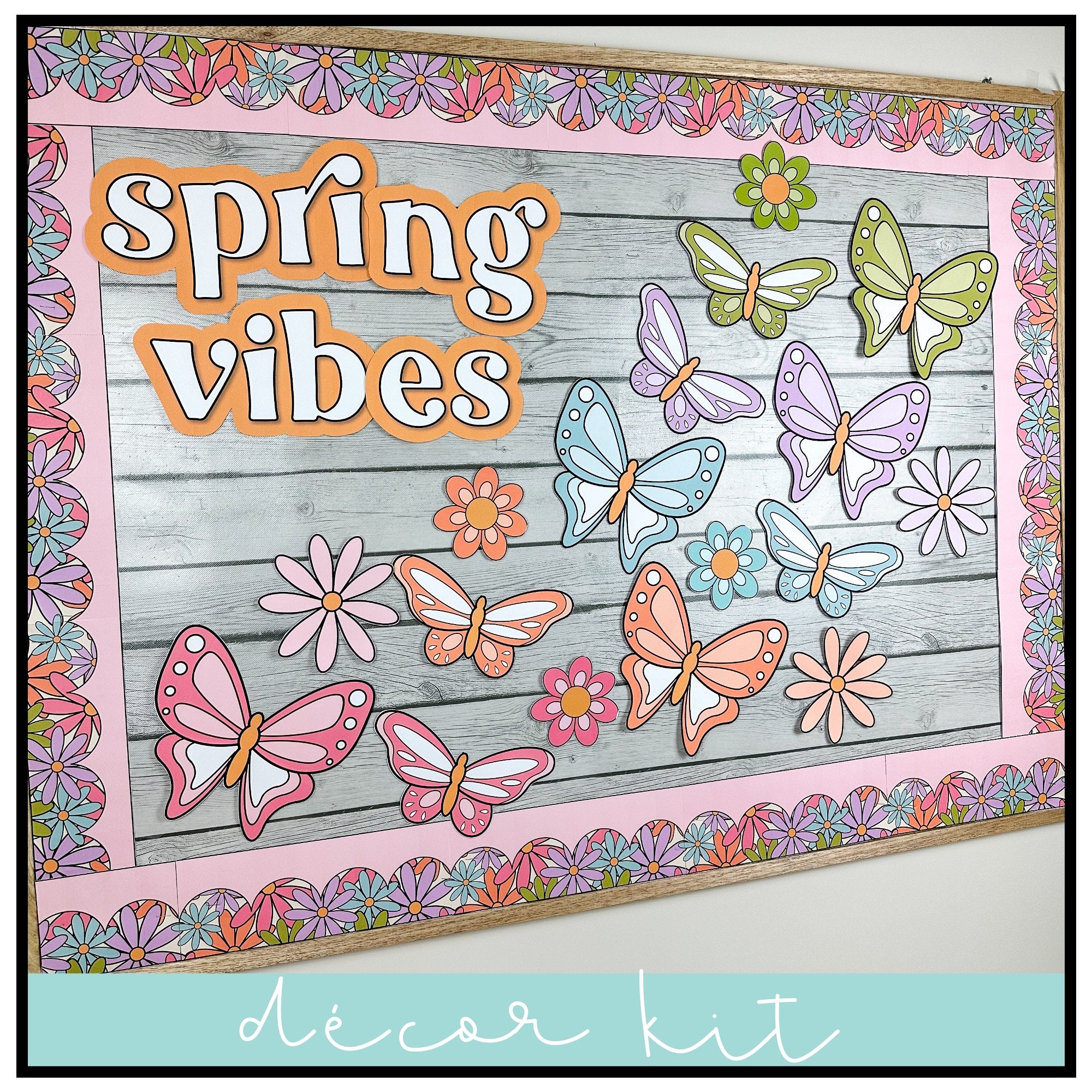 Fuutreo Frühlings-Pinnwand-Set – 72-teilig Mit 'Hello Spring', Blumen & Bordüre
