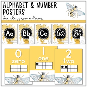 Bee Classroom Decor | Alphabet Posters | Number Posters | Word Wall