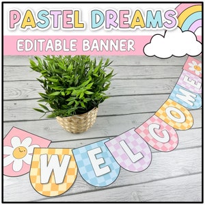 Estandarte pastel / Bunting / Tablón de anuncios / Decoración del aula en la nube