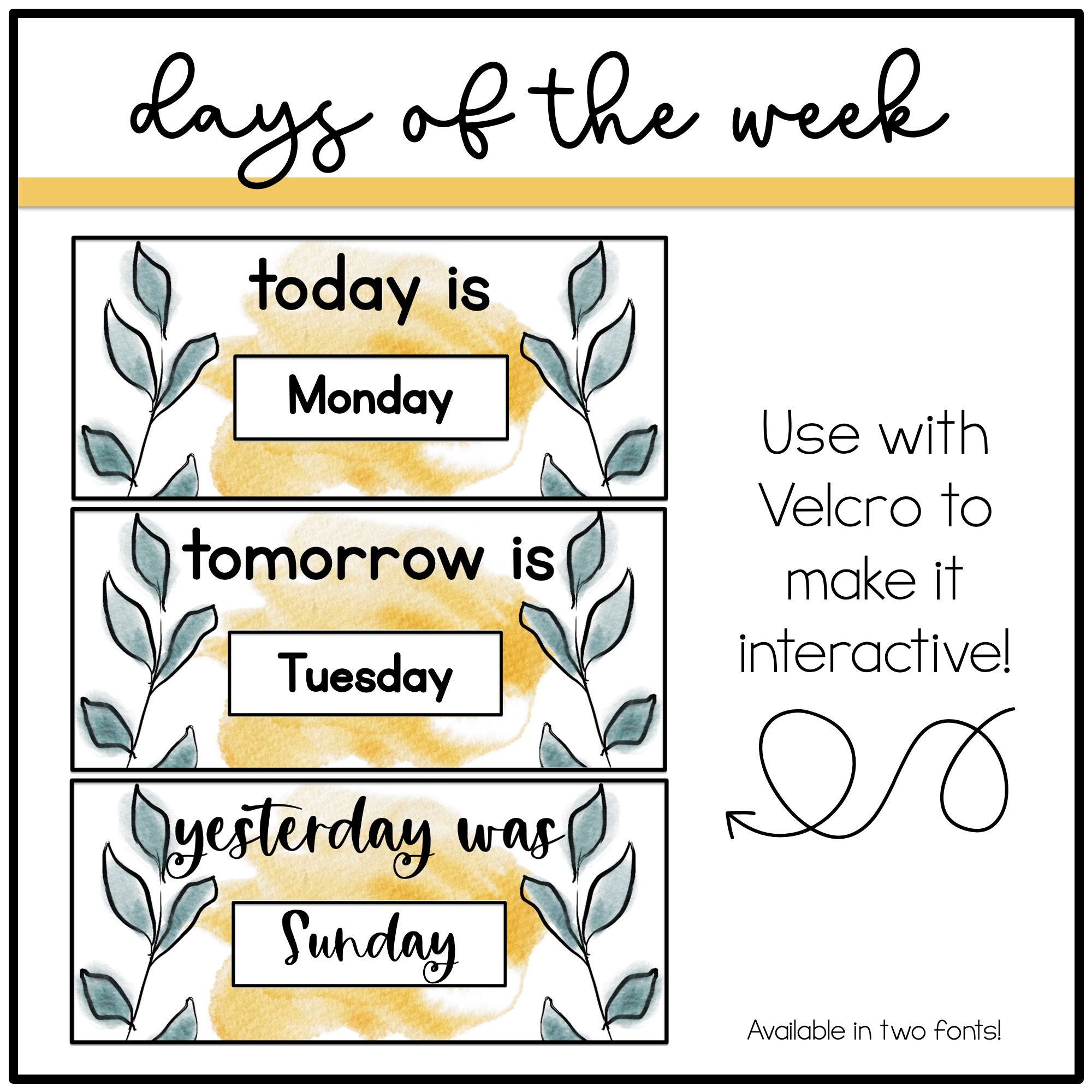 Bee Classroom Decor Calendar | Pocket Chart | Editable - Etsy