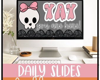 Halloween Daily Google Slides and PowerPoint Templates with Timers, Halloween Classroom Decor, Classroom Management Slides, Editable