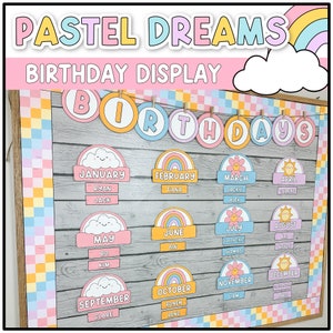Pastell Geburtstag Display | Pinnwand | Wolke Klassenzimmer Dekor