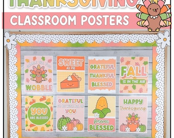 Thanksgiving Classroom Posters | Classroom Decor | November | Bulletin Board