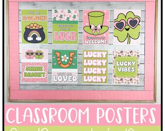 St. Patrick's Day Classroom Posters | Classroom Decor | Retro