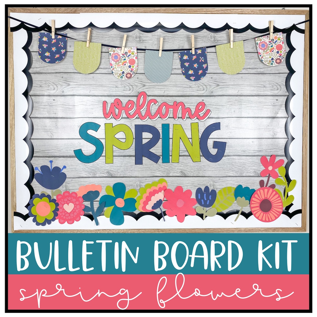 Spring Bulletin Board Kit Classroom Decor Etsy Spring Bulletin Board Kit Classroom Decor Etsy
