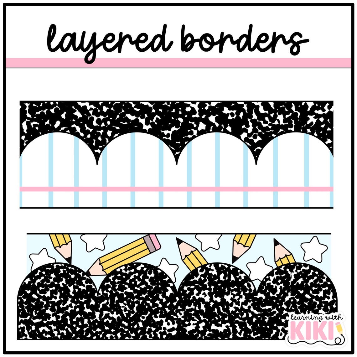 Bulletin Board Borders | Composition Notebook Classroom Decor | Pastel ...