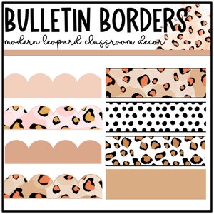 Modern Leopard Bulletin Board Borders, Printable, Cheetah Classroom Decor