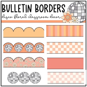 Disco Floral Bulletin Board Borders, Daisy, Retro Classroom Decor