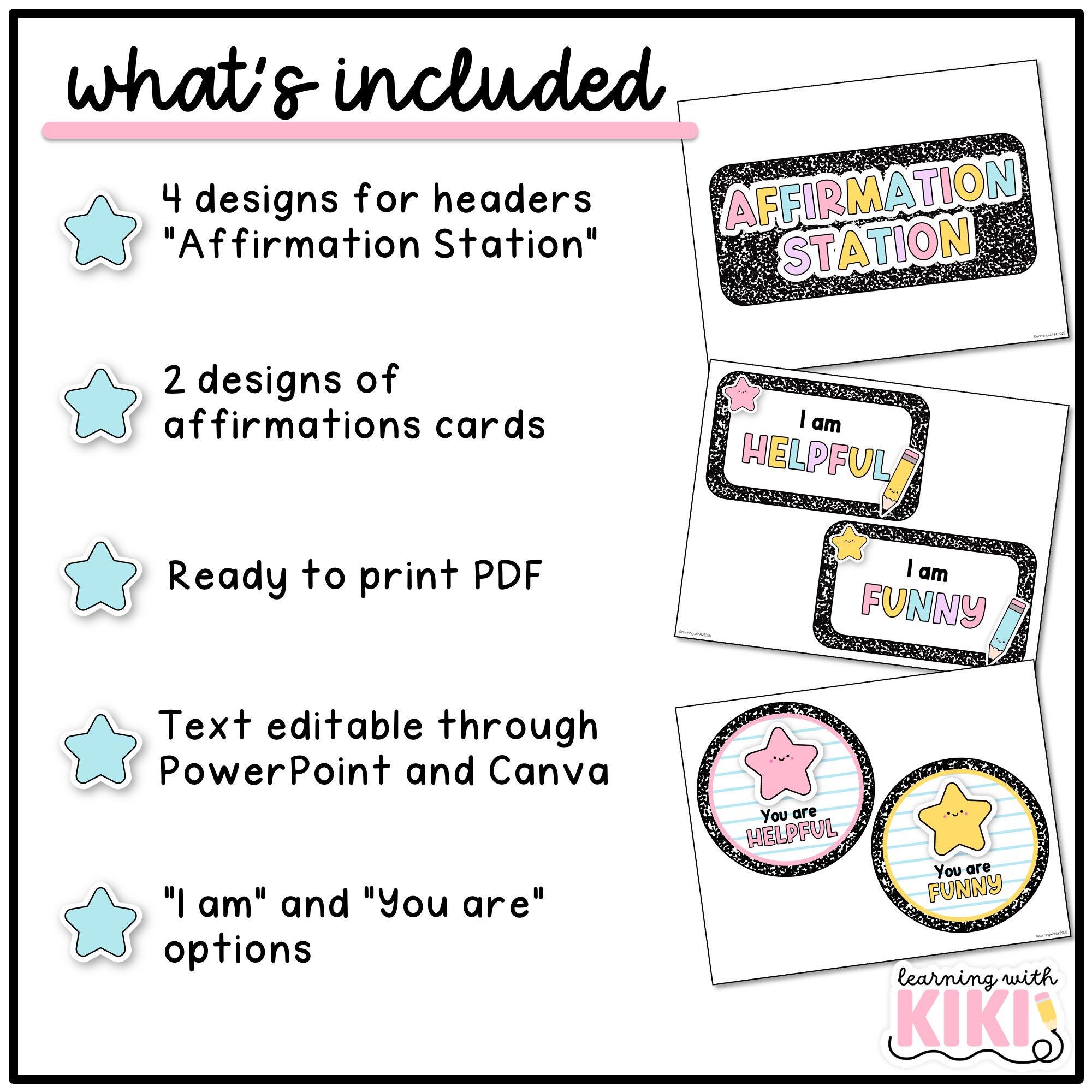 Composition Notebook Classroom Decor Affirmation Station | Mirror ...