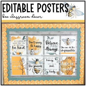 BEE AND BOTANICAL Posters | Growth Mindset | Bee Eucalyptus Classroom Decor