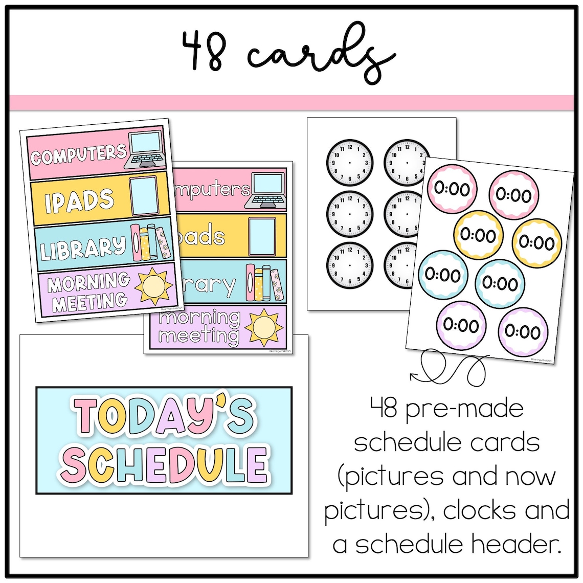 Pastel Classroom Schedule, Editable Template, Classroom Management ...