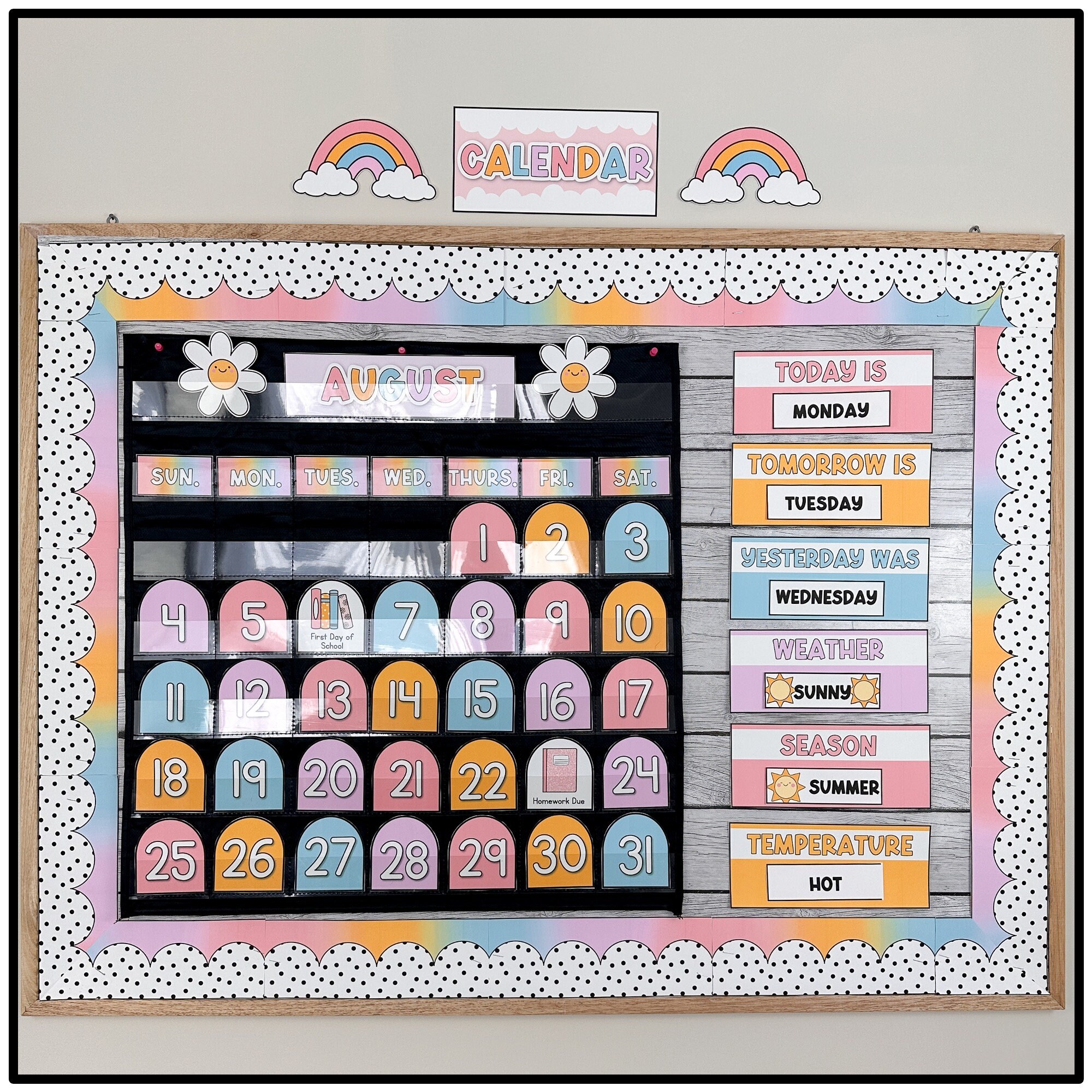 classroom-calendar-display-pocket-chart-pastel-dreams-editable-printable-weather-display-etsy