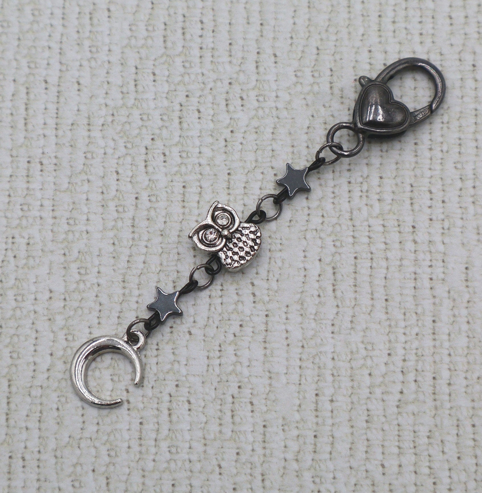 Owl & Moon Keychain