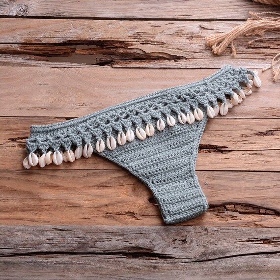Mens G-String Handmade Crocheted Hollow Underwear T-Back Briefs Thongs  Swimwear