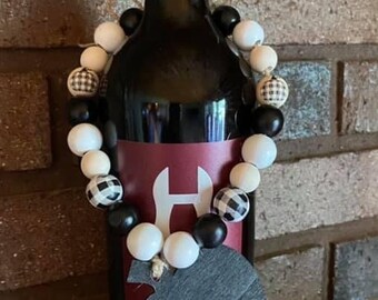 buffalo plaid wine bolsa