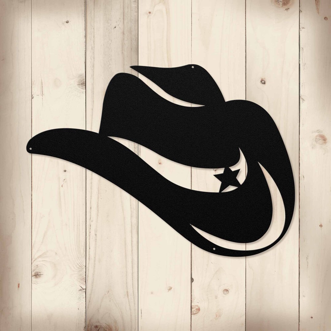 Cowboy Hat Metal Sign in 18 Gauge Steel Offered in Five Colors, Home ...