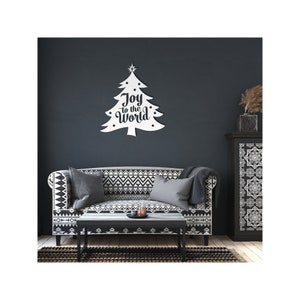 Metal Christmas Tree with Joy to the World