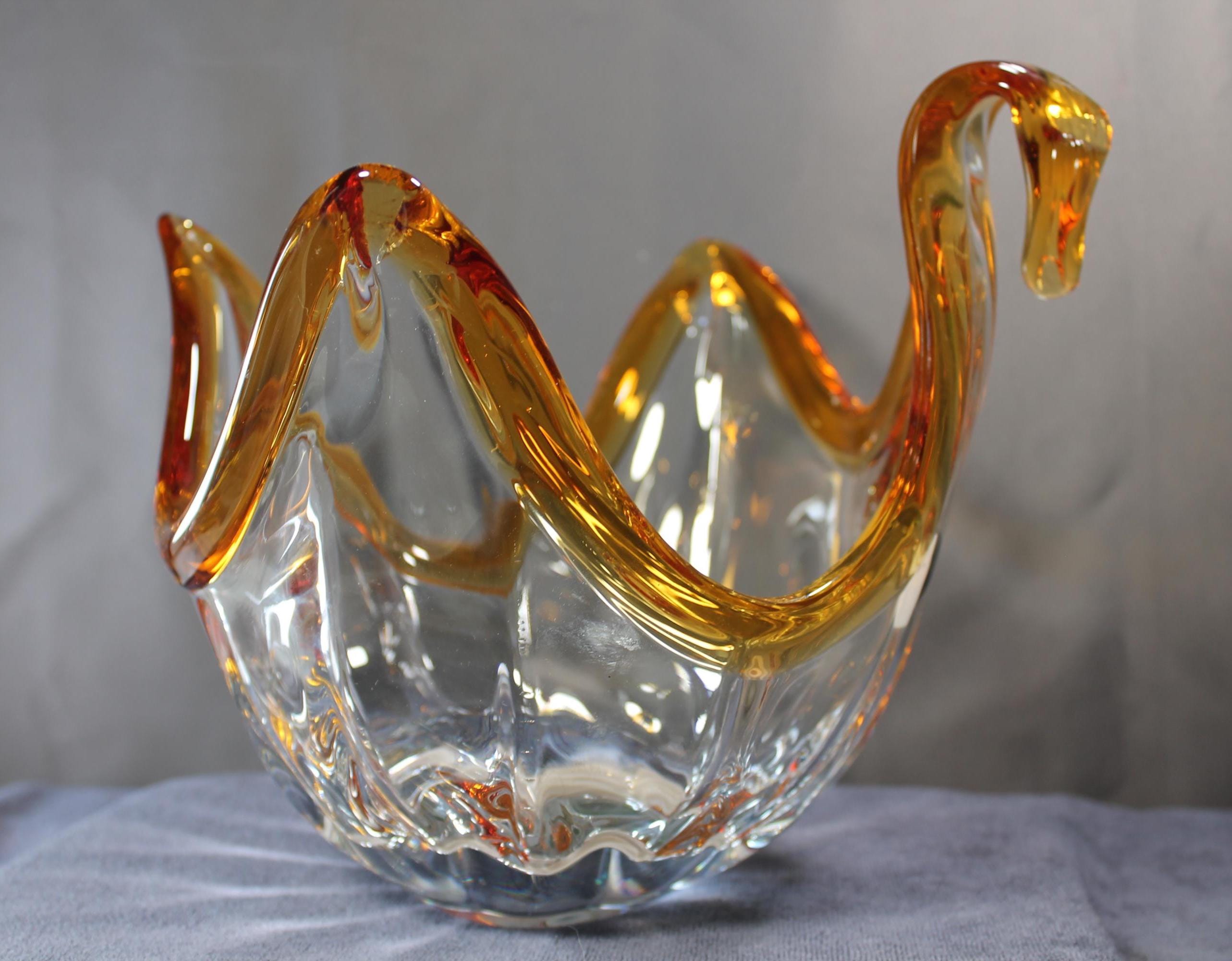 Murano White Crystal Bowl - Etsy