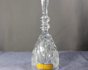 Vintage Italian Lead Crystal Bell | Hand-Cut Faceted Glass, 7.5"