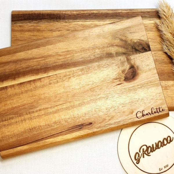 Gepersonaliseerde ontbijtplank, houten plank, houten plank, kinderen, rond, cadeau, met gravure, snijplank, bord met naam