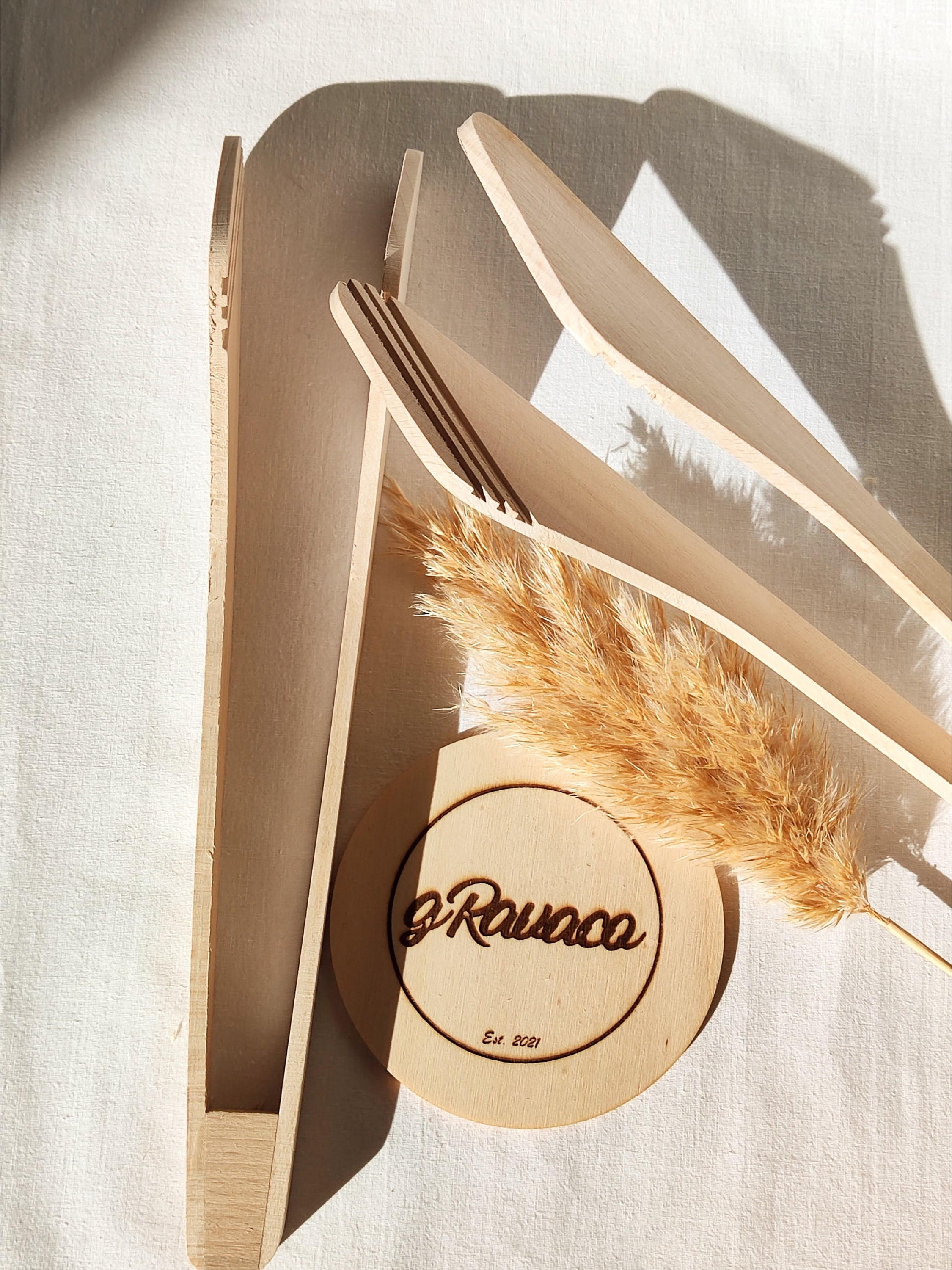 Pinza per barbecue in legno con incisione personalizzata in legno di ciliegio 30 cm