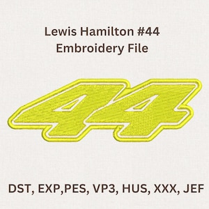 Archivo de descarga digital del logotipo de Lewis Hamilton número 44 de F1