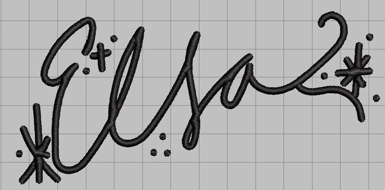 Elsa's Script Elsa Character Embroidery Digital Download File - Etsy