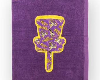 Custom ECU Sports Towel – 16x26 Terry Velour Towel Made from Recycled T-Shirts – Washable Towel for Golf, Disc Golf, Tennis, Pickleball, Gym