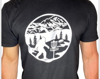 Mens disc golf Tshirt squatch