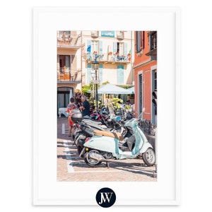Lake Como Vespa Print | Menaggio Italy | Fine Art Photography Prints with Framing Options | &quot;Scooter Parking Only&quot; by Josh Wilson