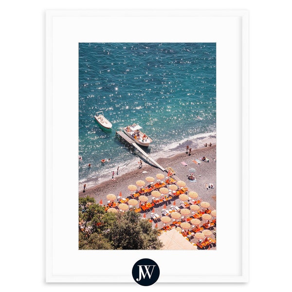 Amalfi Coast Art Prints, Positano Italy, Arienzo Beach Club Fine Art Photography Print, Europe Beach Umbrella Wall Decor, La Dolce Vita Vibe