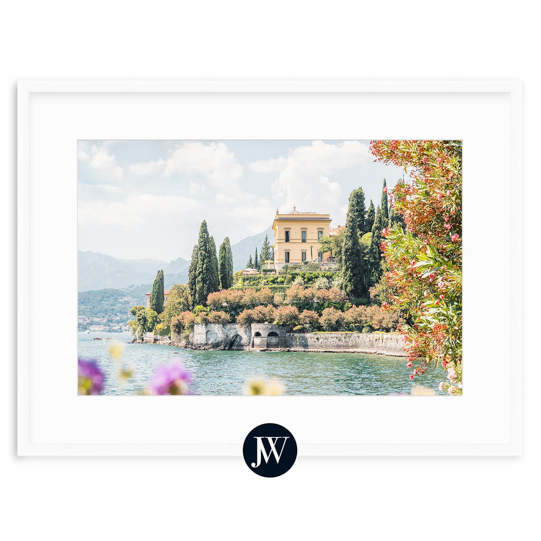 Lake Como Villa Art Print – Italian Waterfront Wall Art, Luxury Travel ...