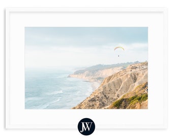 San Diego Print, Torrey Pines Art Prints, La Jolla California, Aerial Beach Fine Art Photography Wall Decor for Coastal Interiors by Josh W