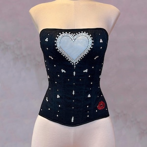 Custom Sabrina Carpenter inspired heart-shaped cut out corset. Concert costume. Heart corset