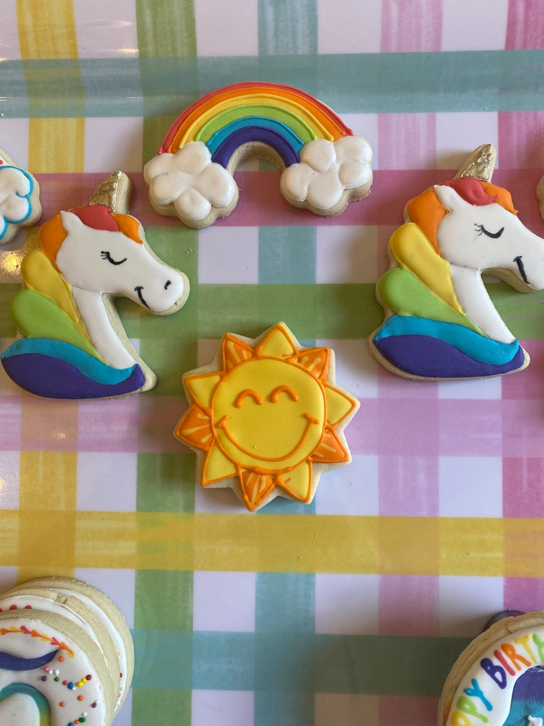 Customizable Rainbowunicorn Sugar Cookies Etsy
